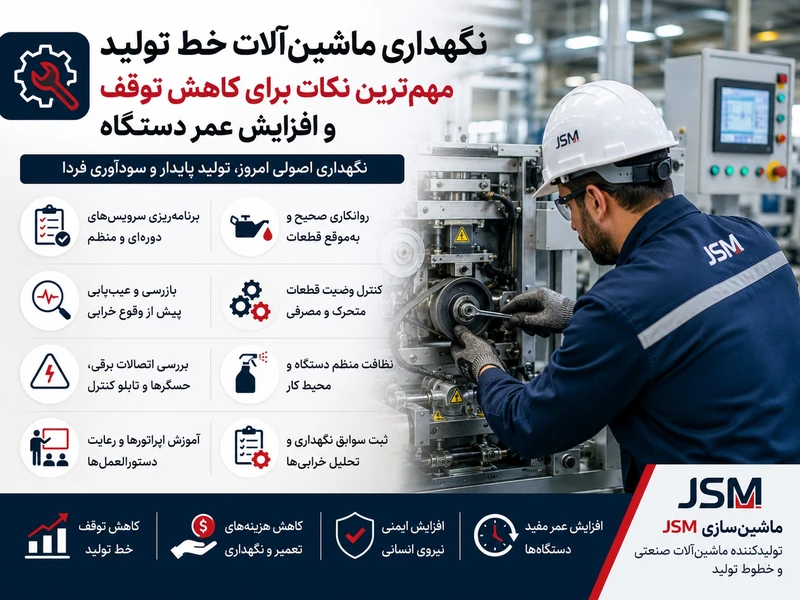 نگهداری ماشین‌آلات خط تولید؛ مهم‌ترین نکات برای کاهش توقف و افزایش عمر دستگاه