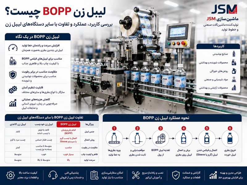 لیبل زن BOPP چیست؟ بررسی کاربرد، عملکرد و تفاوت با سایر دستگاه‌های لیبل زن